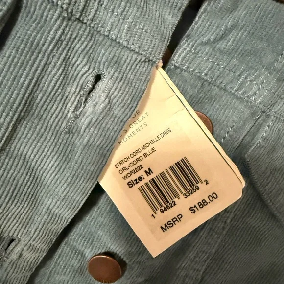 Stylish Blue Corduroy Dress - Picture 2 of 3